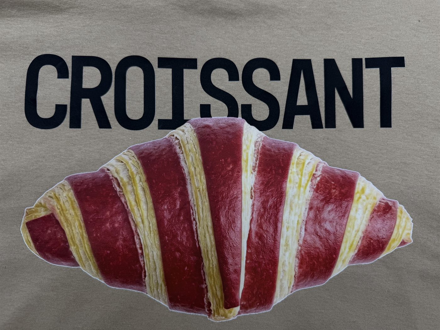Photo-real croissant print — bakery brand merch